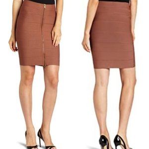 BCBGMAXAZRIA Bodycon Bandage Skirt in Toffee